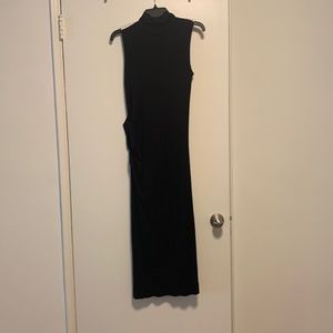 Rag & Bone black sleeveless sweater dress with white silk trim